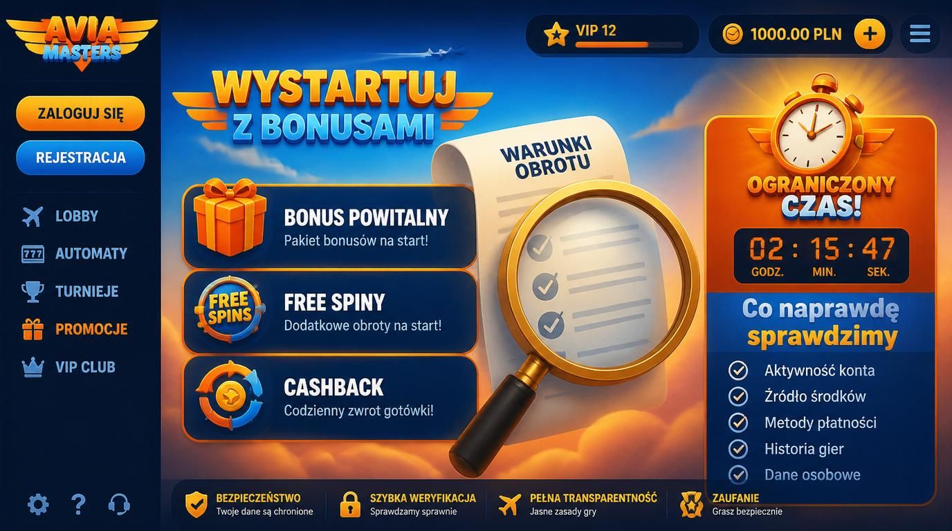 Interfejs kasyna z analizą ofert bonusowych